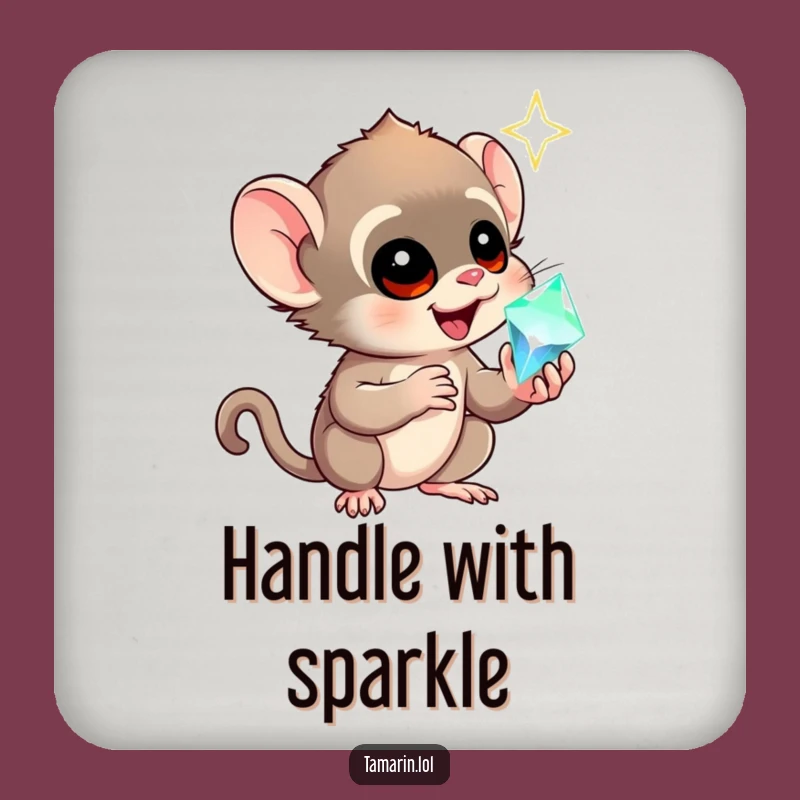 Funny Tamarin Awe Gem Coaster: Protect Surfaces with Hilarious Wonder