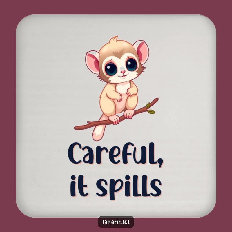 Funny Tamarin Coaster Set: Balancing Act Decor, Protect Surfaces Funny Gift!