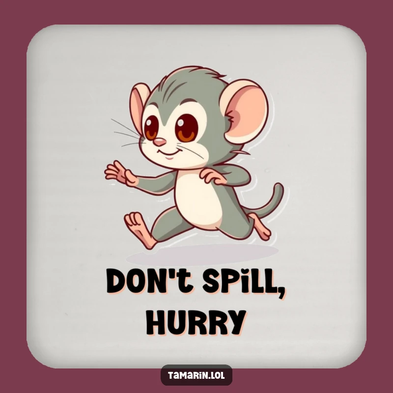 Funny Tamarin Coaster Set: Energetic Dash Decor, Protect Surfaces Funny Gift!