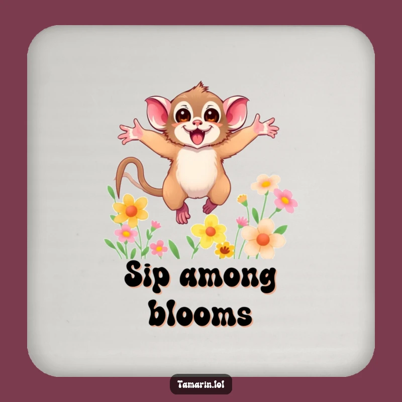 Funny Tamarin Coasters: Floral Protection, Hilarious Drink Set