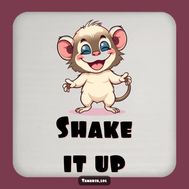Funny Tamarin Dance Drink Coaster: Primate Party Decor & Fun Funny Gift