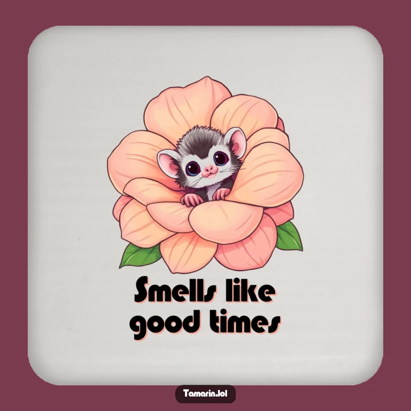 Funny Tamarin Flower Coaster - Cute Curious Monkey Drink Protector Gift