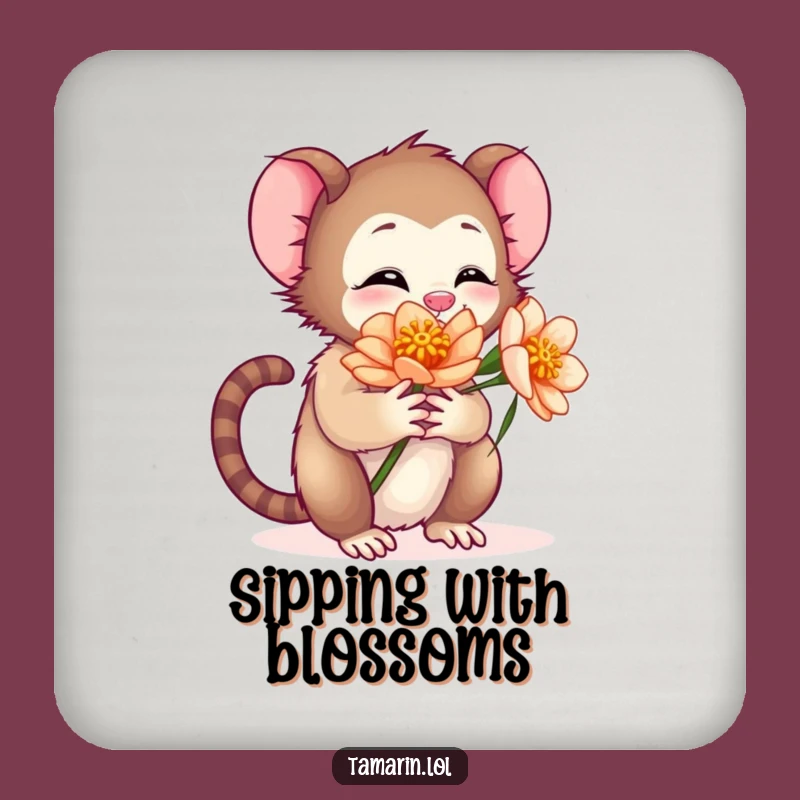 Funny Tamarin Flower Coaster: Protect Surfaces with Hugs - Small Gift!