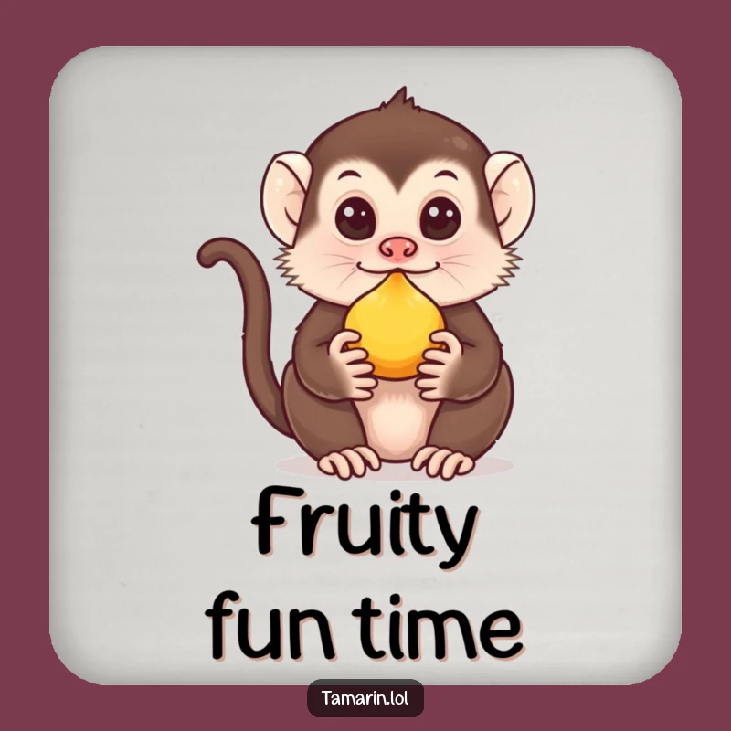 Funny Tamarin Fruit Coaster: Balance Act Protector - Cute & Hilarious Gift for Tables