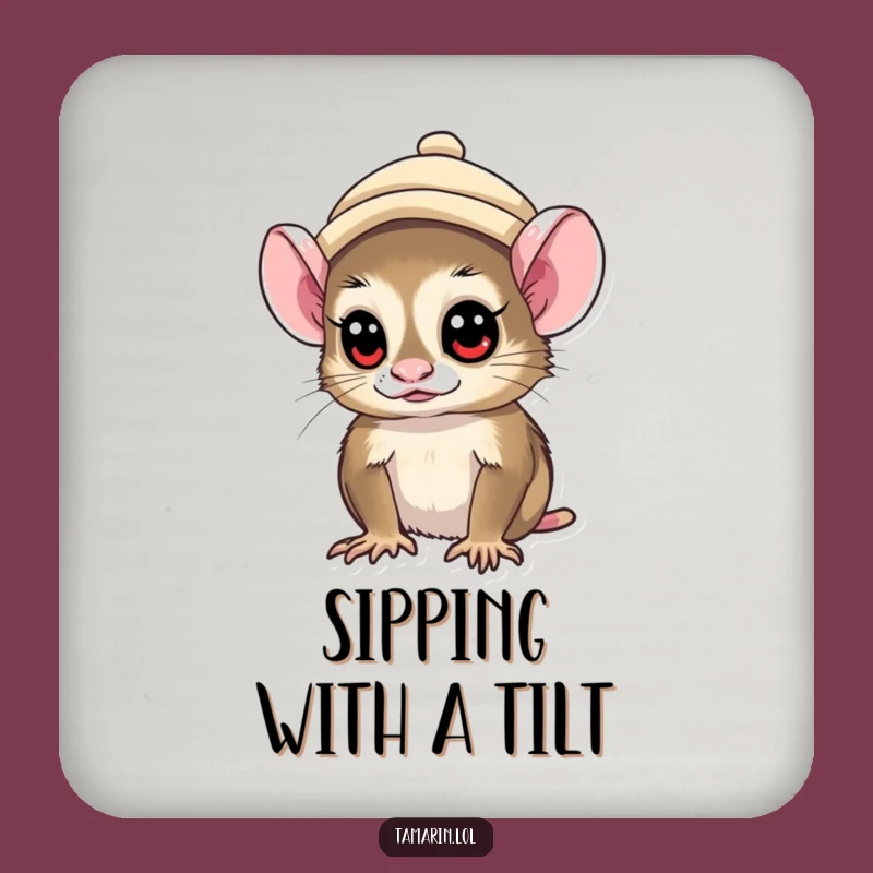 Funny Tamarin Hat Coaster Set: Curious Protection, Great Gift