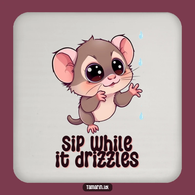 Funny Tamarin Sparkly Rain Coaster: Protect Surfaces with Whimsy, Great Funny Gift