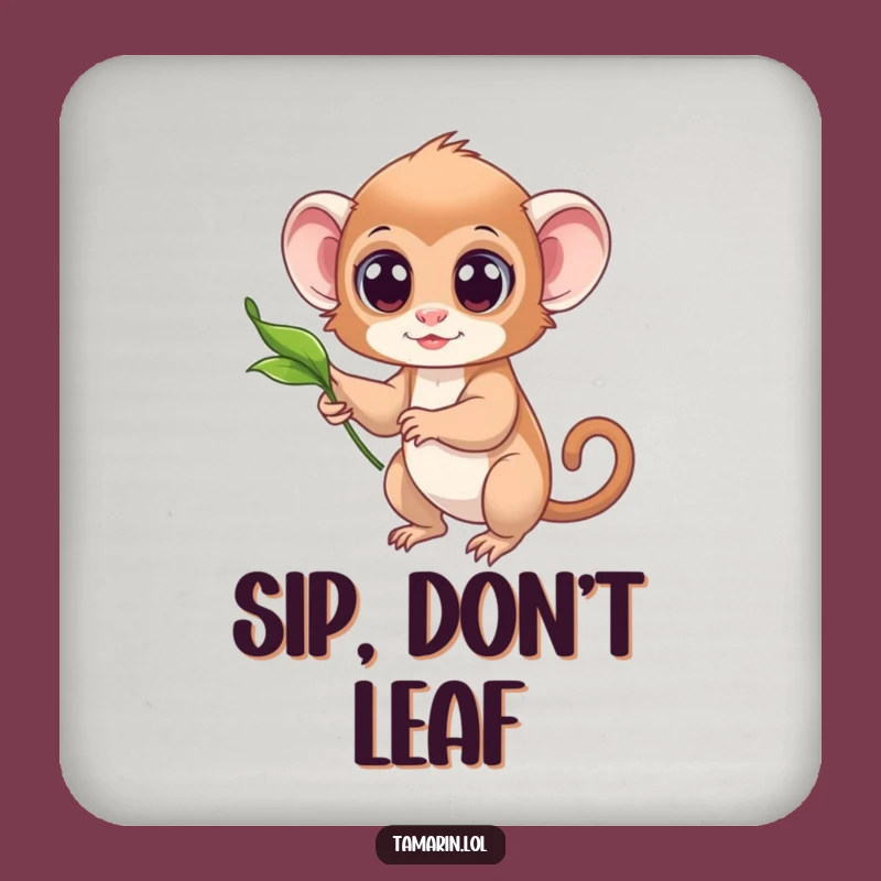 Funny Wide-Eyed Tamarin Coaster: Gentle Protection, Great Funny Gift!