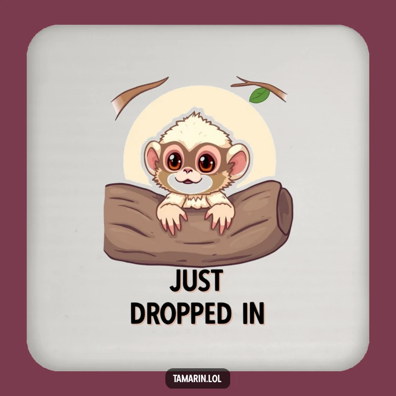 Funny Curious Tamarin Monkey Coaster: Protect Surfaces with Playfulness