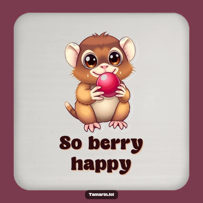 Funny Tamarin Coaster: Primate Berry Protector, Cute Funny Gift!