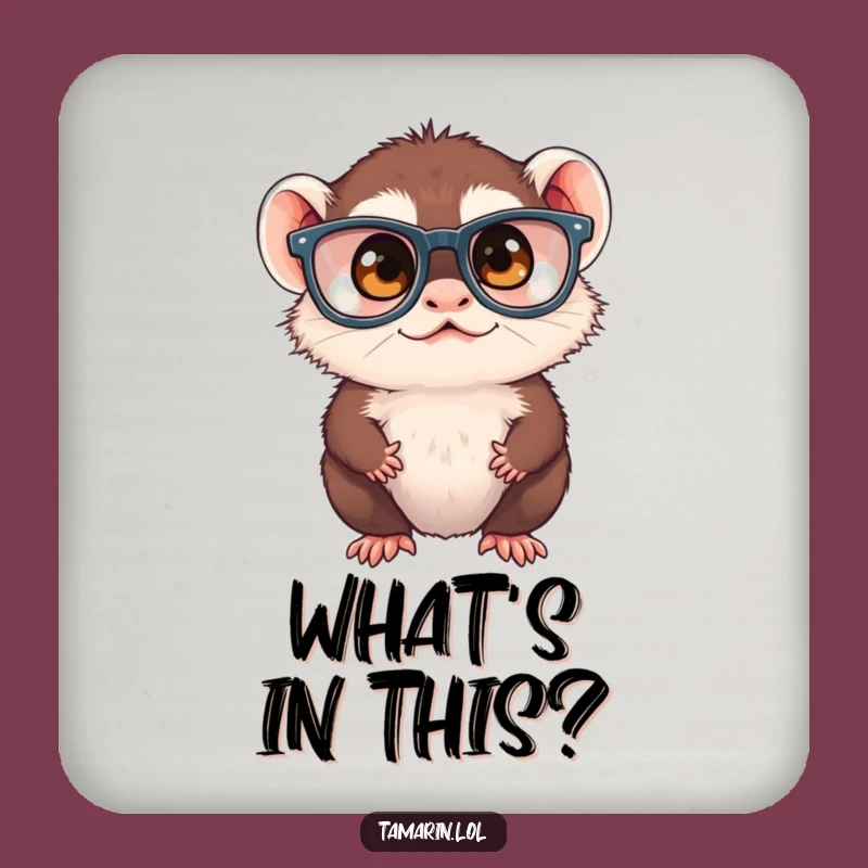 Funny Tamarin Squinting Coaster Set - Oversized Glasses Monkey Drink Protector Gift