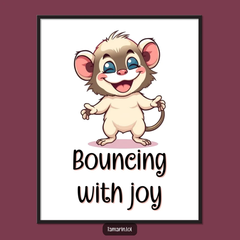 Funny Tamarin Dance Poster: Primate Art & Joyful Funny Gift