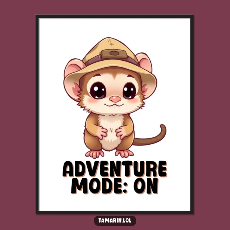 Funny Explorer Tamarin Poster: Hilarious Art for the Curious Mind