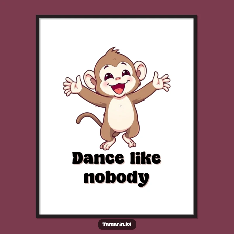 Funny Joyful Tamarin Monkey Poster: Spread Smiles with Wall Art
