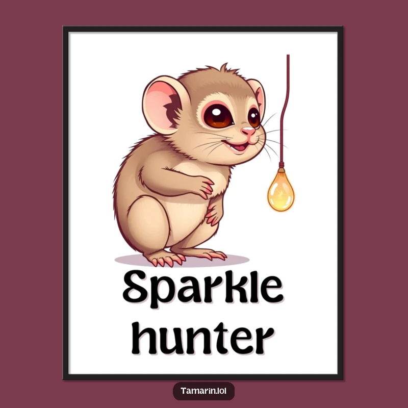 Funny Tamarin Poster: Sparkling Curiosity Art, Hilarious Decor for Playful Spaces