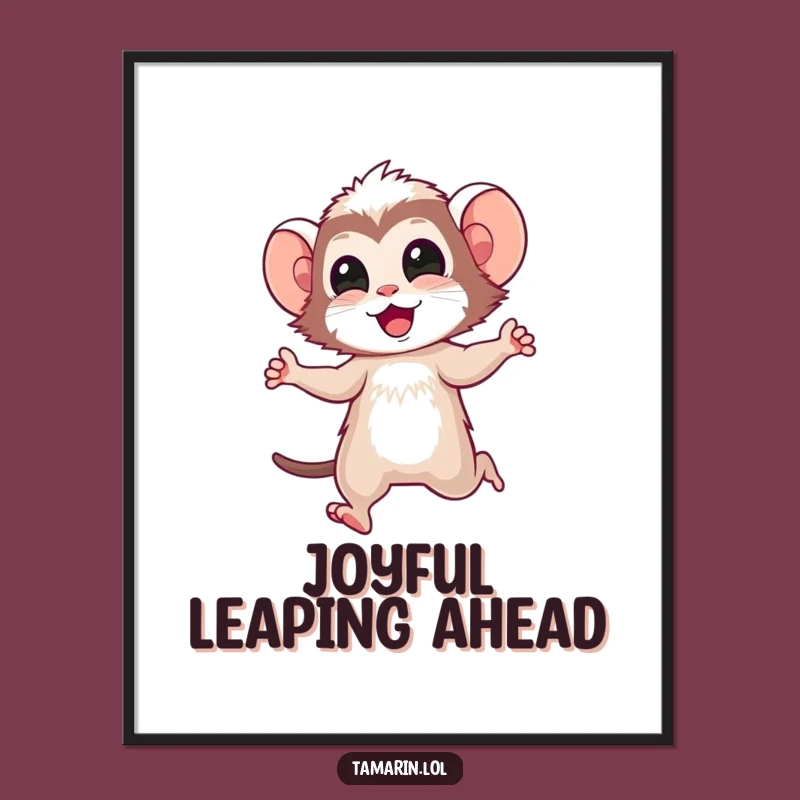 Funny Tamarin Skip Poster: Bring Joyful Energy to Your Walls