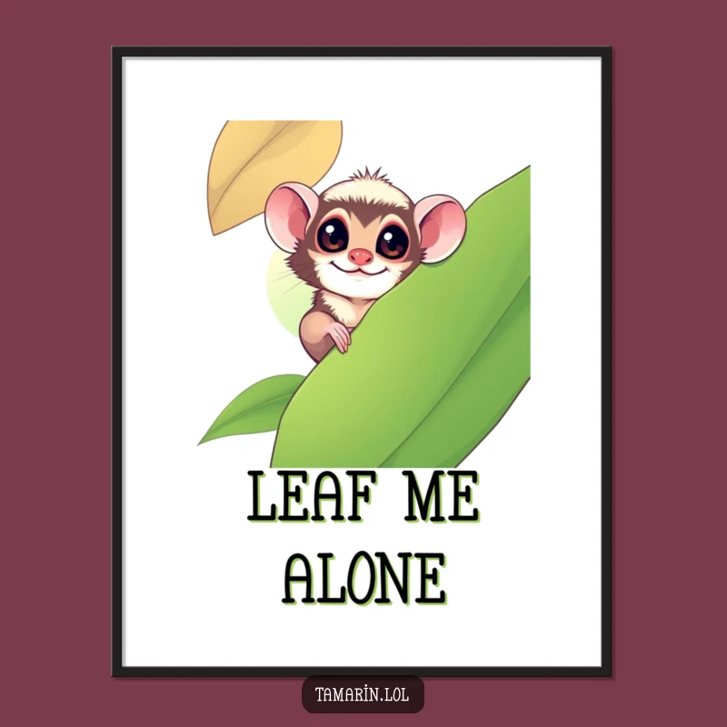 Funny Tamarin Peeking Poster: Playful Monkey Art Print, Gift