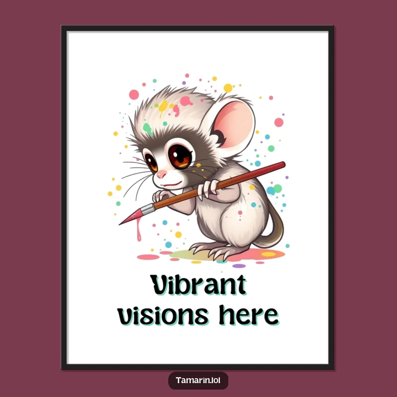 Funny Tamarin Artist Poster: Vibrant Art for Your Creative Space!