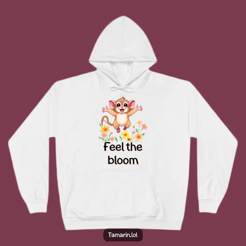 Cozy Funny Tamarin Hoodie: Floral Adventure Comfort, Perfect Humorous Gift