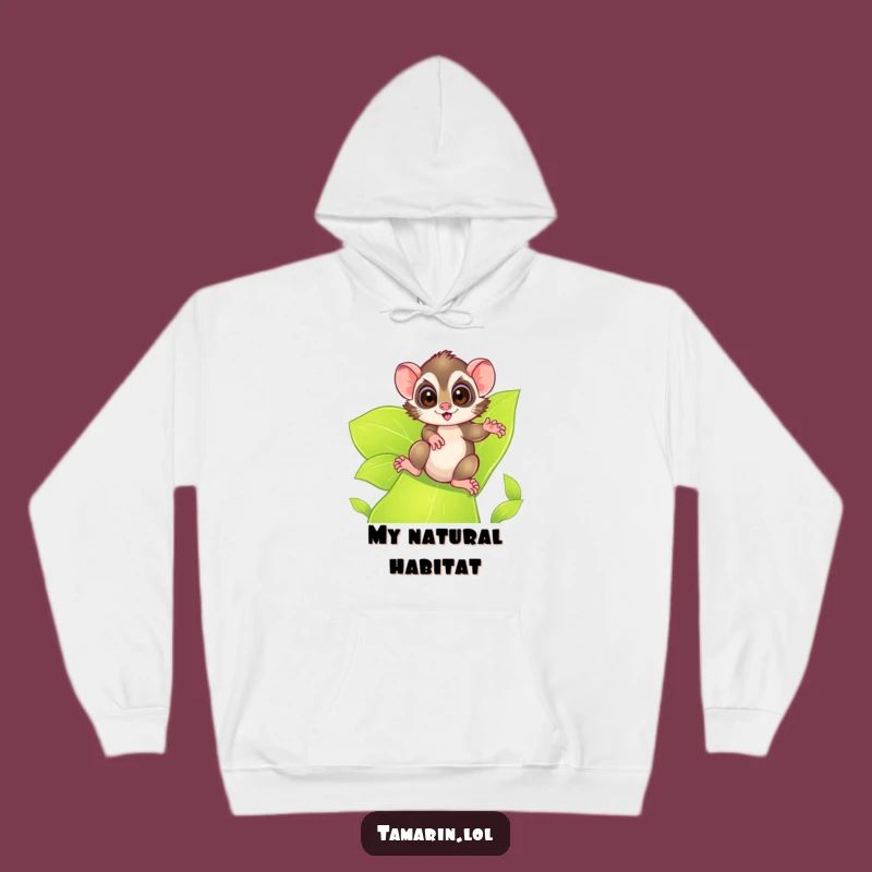 Cozy Funny Tamarin Leafy Slide Hoodie: Warmth & Adventurous Fun Gift!