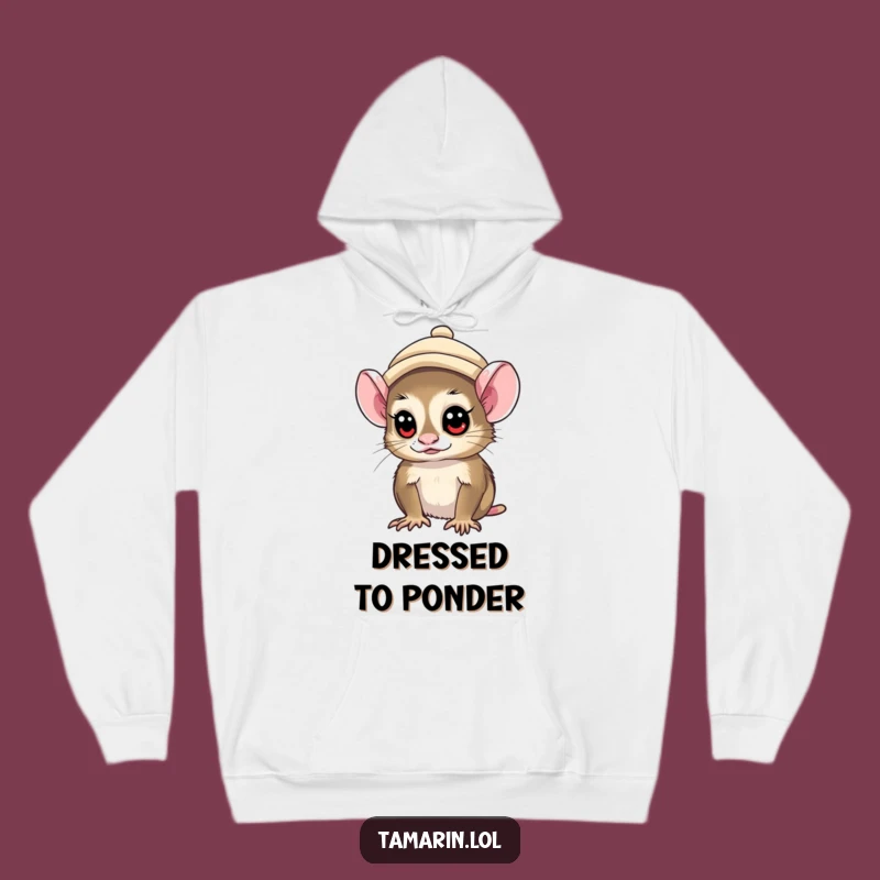 Funny Tamarin Hat Hoodie: Cozy Curious Monkey Sweatshirt, Gift