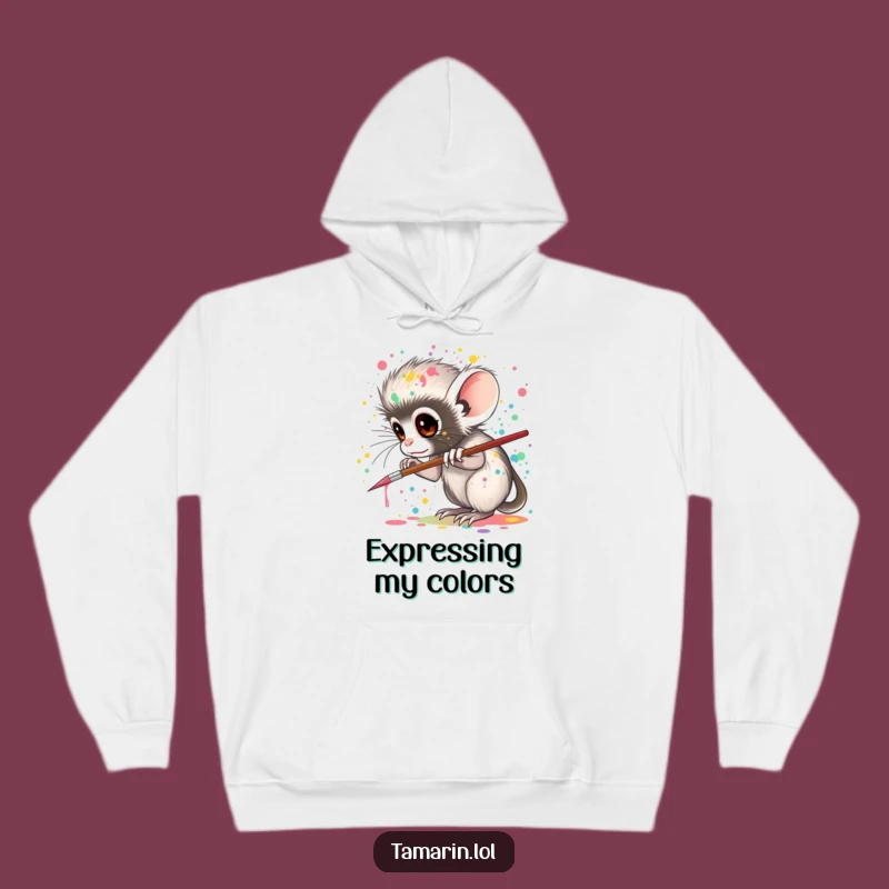 Cozy Funny Tamarin Artist Hoodie: Warmth & Creative Expression Gift!