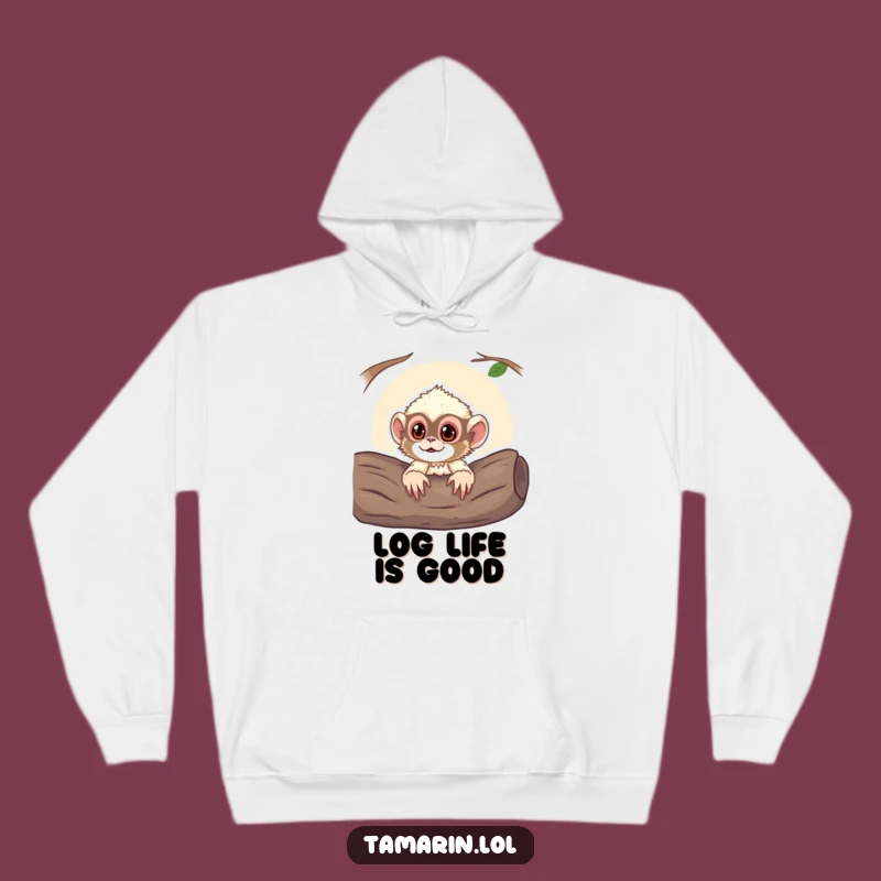 Funny Curious Tamarin Monkey Hoodie: Cozy Hideaway for Your Thoughts