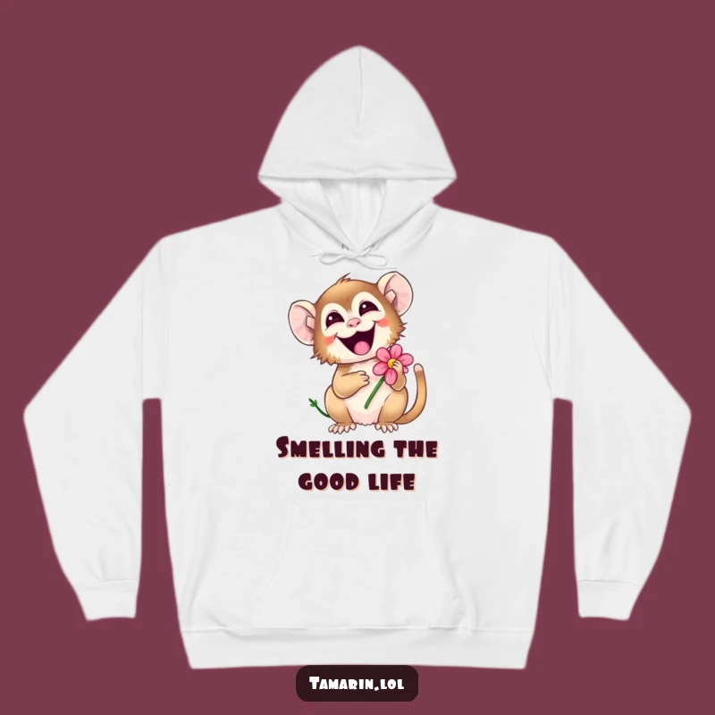 Funny Giggling Tamarin Hoodie: Cozy Flower Monkey Sweatshirt Gift