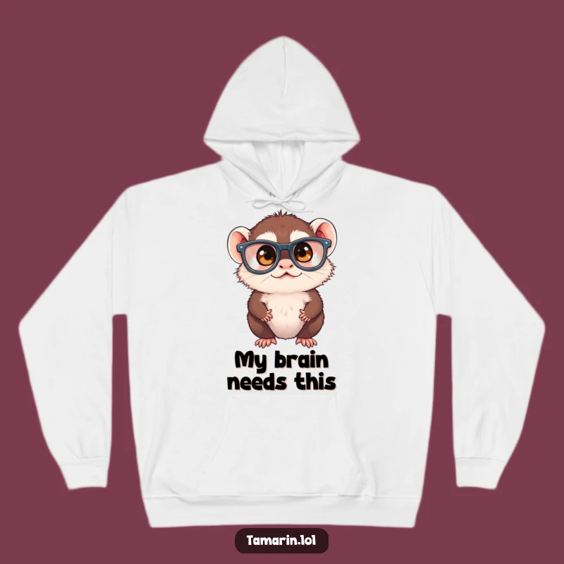 Funny Tamarin Squinting Hoodie - Cozy Oversized Glasses Monkey Sweatshirt Gift