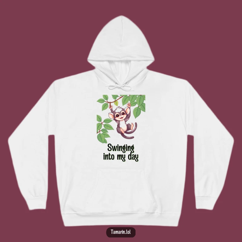 Funny Tamarin Hoodie: Swinging Monkey Fun, Cozy Jungle Vibes, Great Funny Gift.