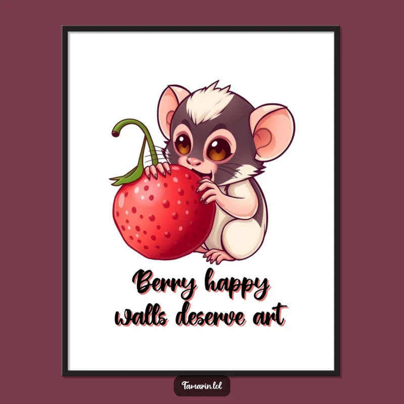 Funny Free Printable Wall Art: Tamarin Berry Munching Downloadable Decor
