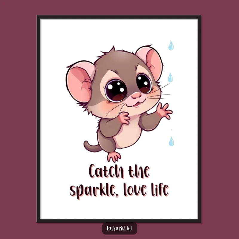 Funny Free Printable Wall Art: Tamarin Sparkle Rain Downloadable Decor
