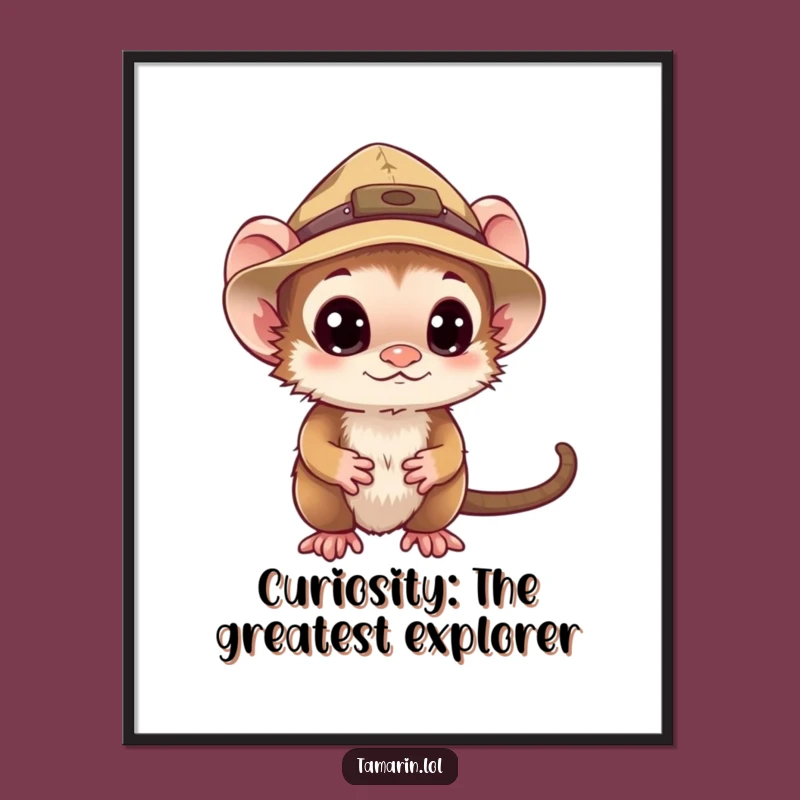 Free Printable Tamarin Wall Art: Curious Explorer, Funny Downloadable Adventure Decor