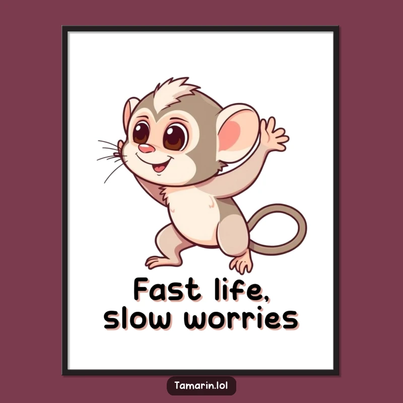 Free Printable Wall Art: Waving Tamarin Speedy Hello Downloadable Decor