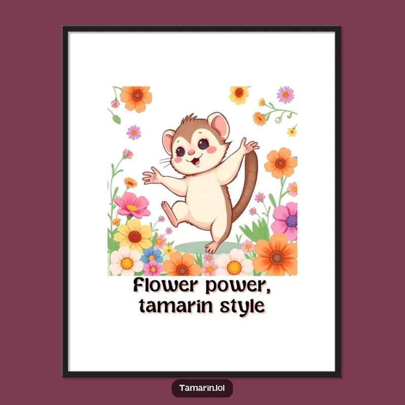 Free Printable Wall Art: Rosy Tamarin Cartwheel Downloadable Floral Decor