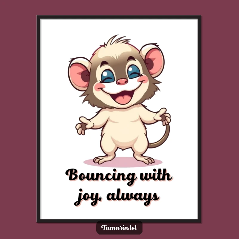Free Printable Tamarin Dance Art: Funny Bouncy Monkey Downloadable Wall Decor for Joyful Homes