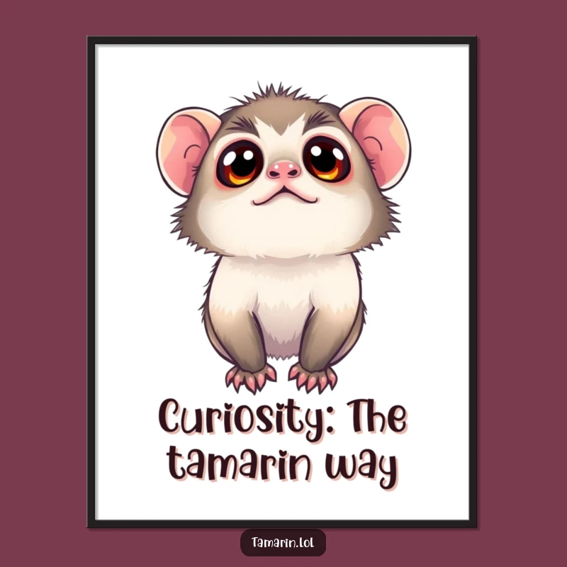 Free Printable Wall Art: Curious Tamarin's Wide Eyes, Funny Downloadable Decor!