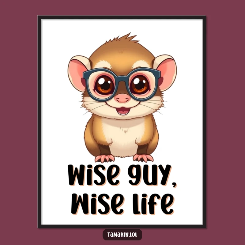 Free Printable Wall Art: Mischievous Tamarin Spectacles Funny Downloadable Decor