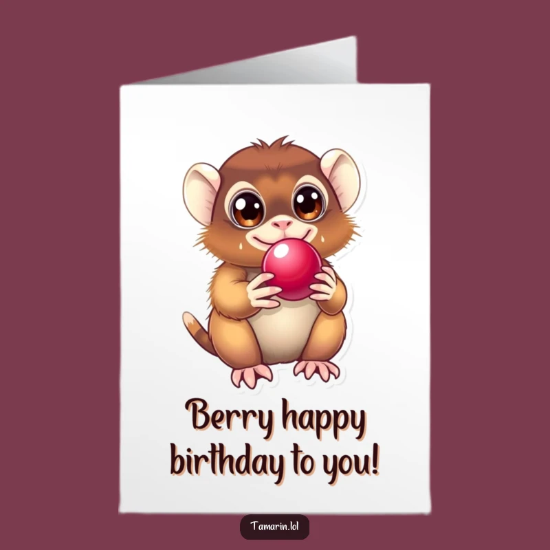 Free Printable Tamarin Birthday Card: Hilarious Berry Fun Downloadable Gift