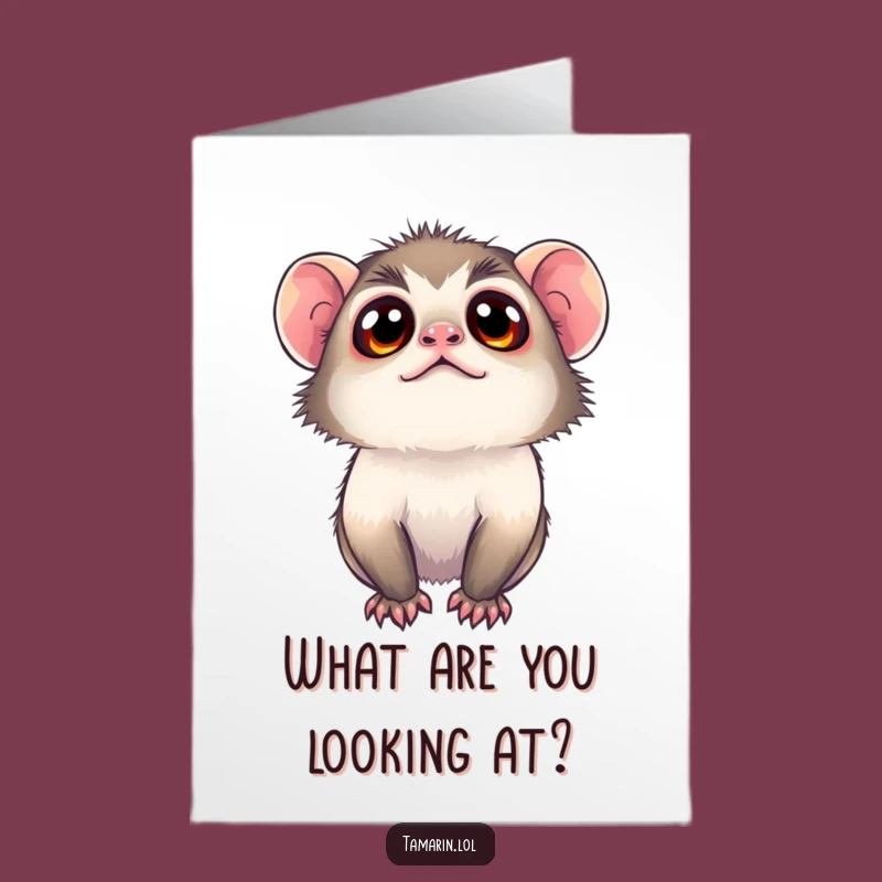 Free Printable Birthday Card: Curious Tamarin Surprise, Funny Downloadable Gift!