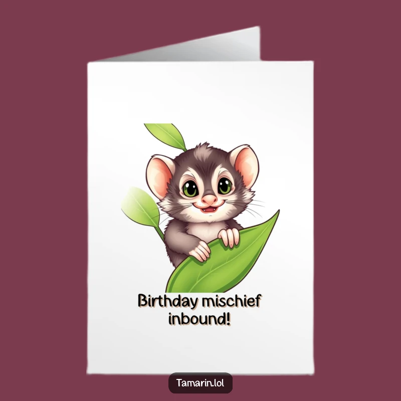 Free Printable Birthday Card: Sneaky Tamarín, Funny Surprise Gift for Mischief Makers!