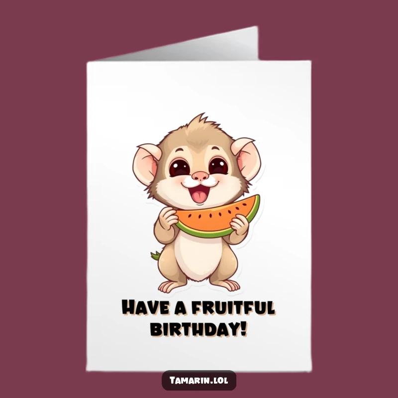 Free Printable Birthday Card: Tamarin Fruit Joy - Funny Downloadable Gift