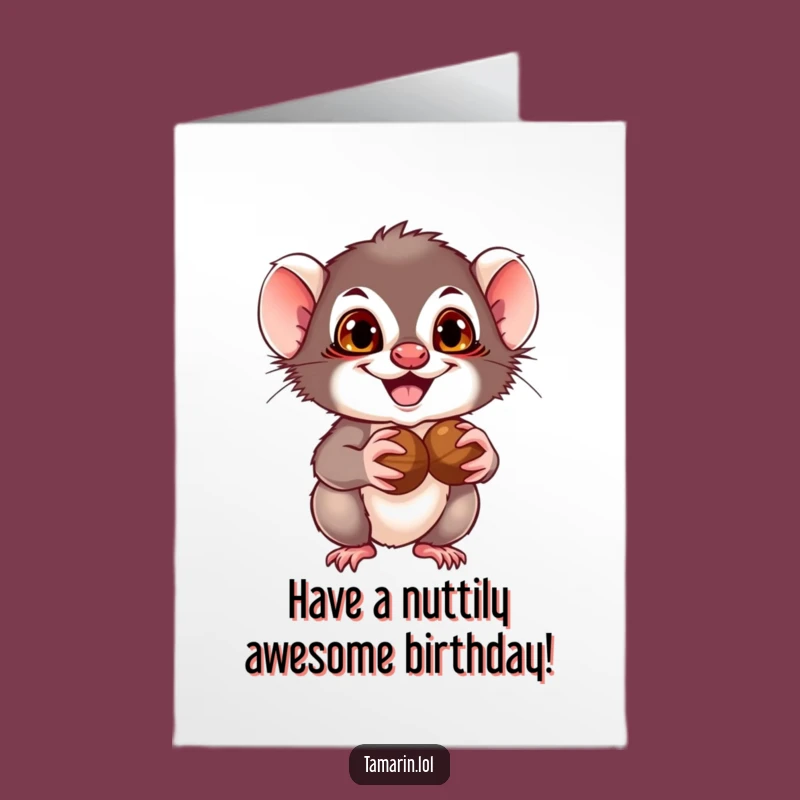 Free Printable Mischievous Tamarin Birthday Card Funny Downloadable Gift for Jokers