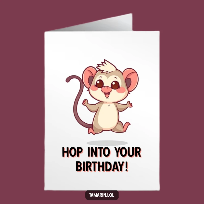 Jumping Tamarin Birthday Card: Free Printable & Fun Downloadable Greeting