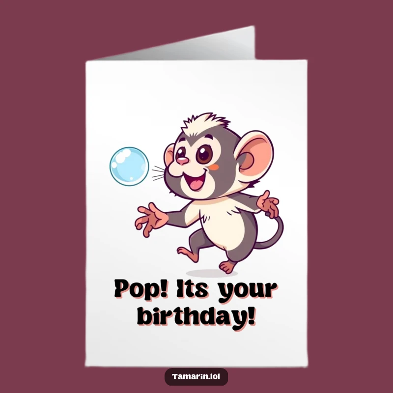 Free Printable Tamarin Bubble Birthday Card: Joyful Downloadable Greeting for Fun Lovers