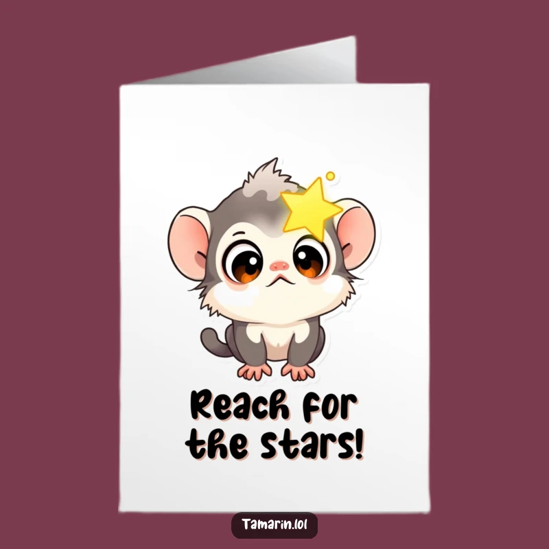 Free Printable Birthday Card: Funny Tamarin Star Gazer Downloadable Gift