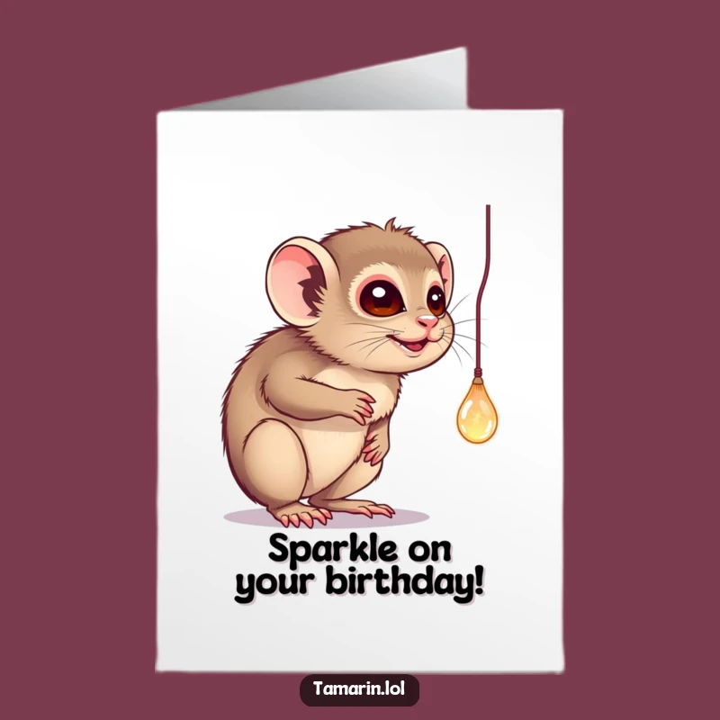 Free Printable Birthday Card: Curious Tamarin Sparkle Play Surprise Gift