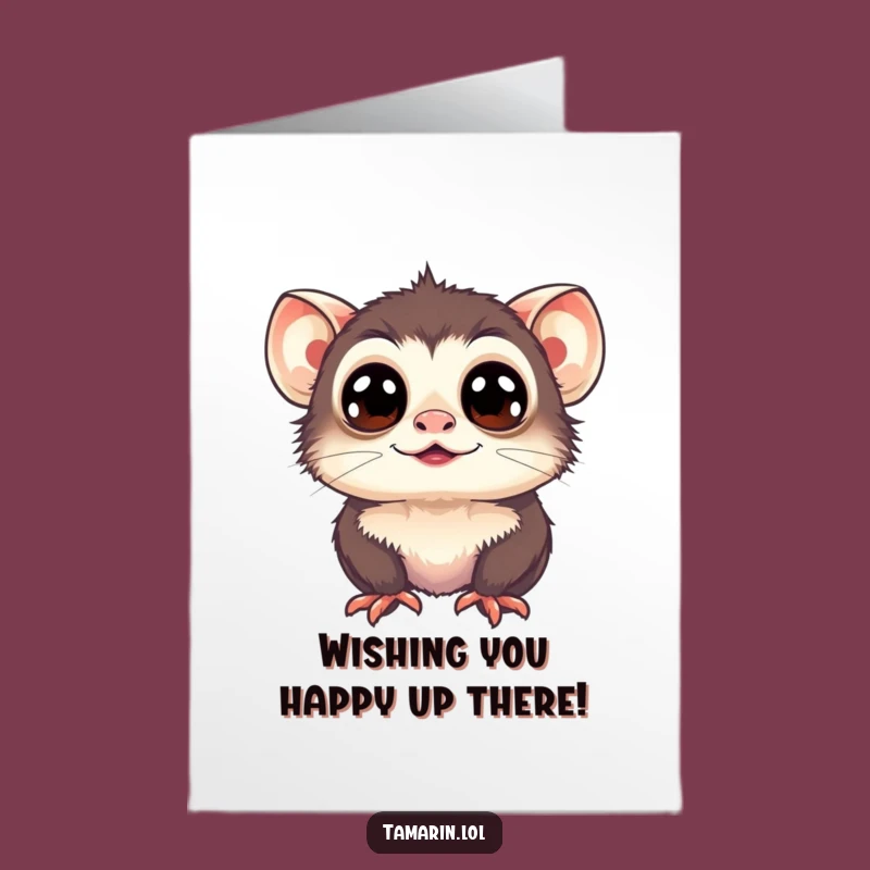 Free Printable Wide-Eyed Tamarin Birthday Card Funny Downloadable Gift for Optimists