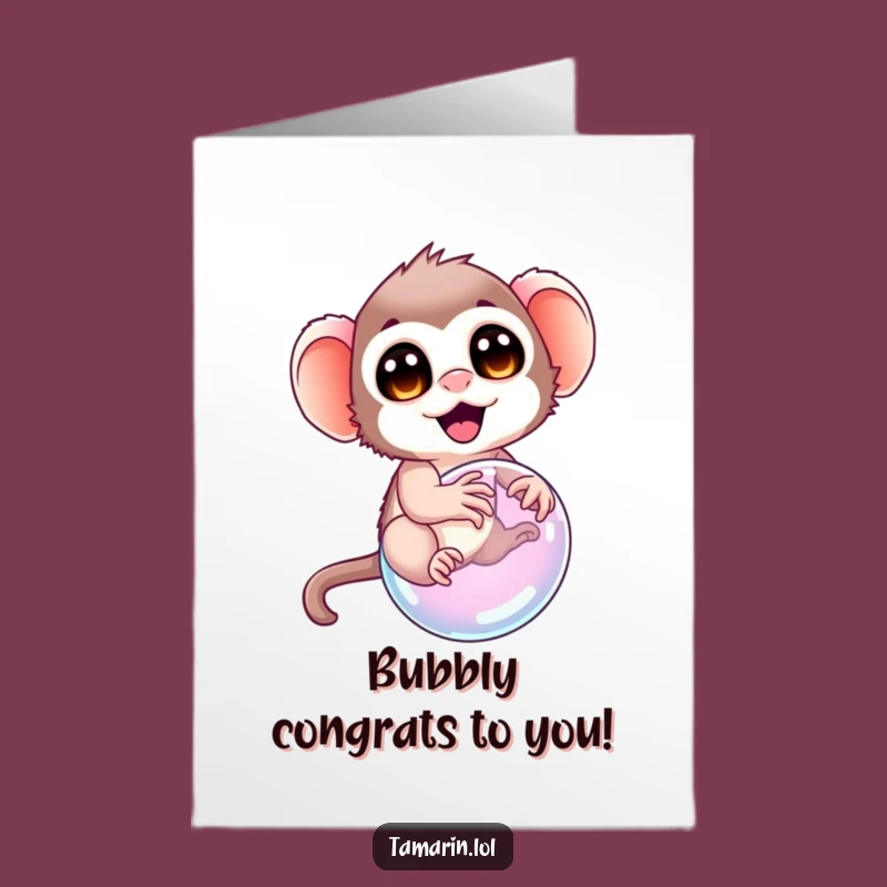 Free Printable Congrats Card: Tamarin Bubble Ride Surprise Downloadable Gift