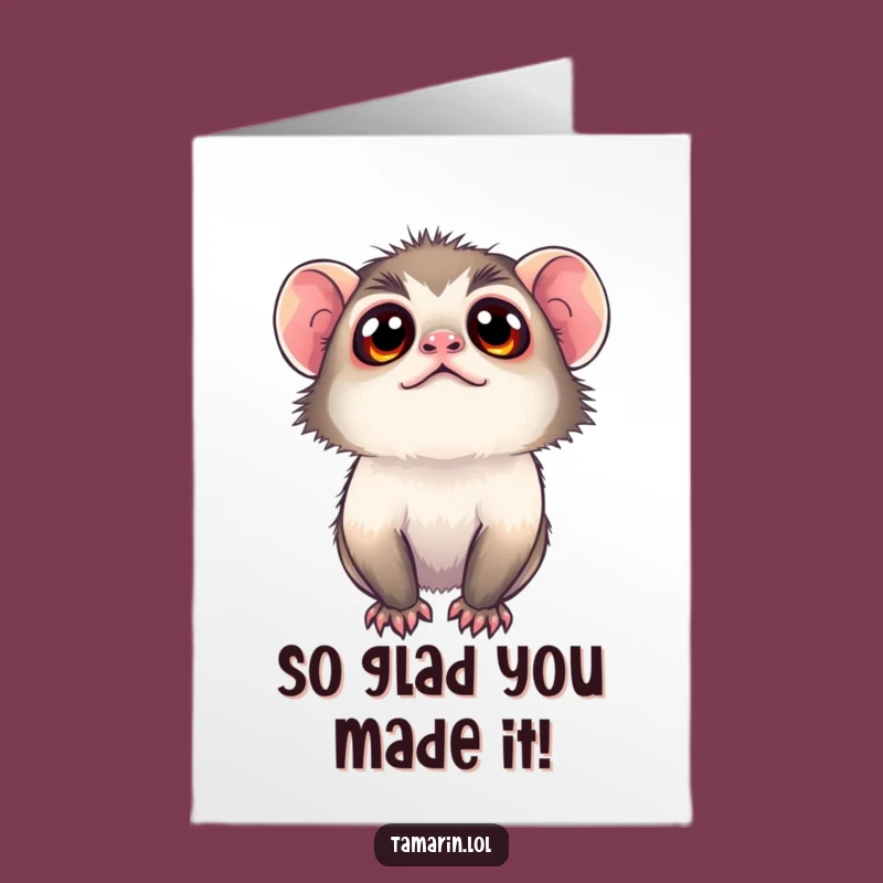 Free Printable Congrats Card: Curious Tamarin's Wide-Eyed Joy, Funny Downloadable!