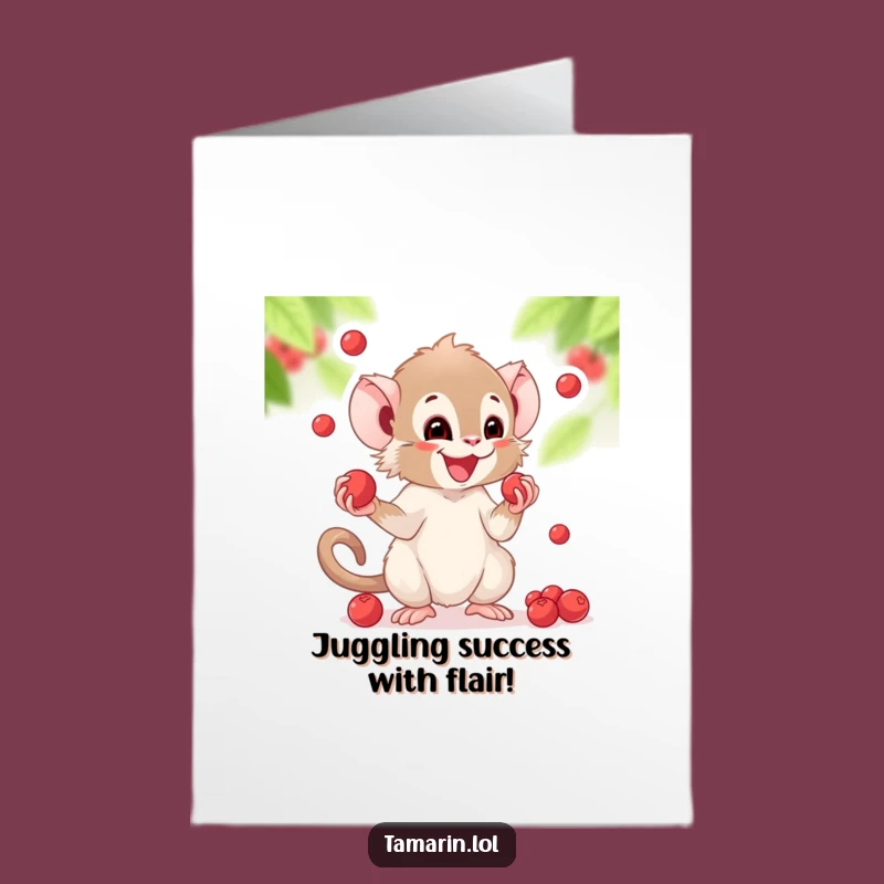 Free Printable Congrats Card: Juggling Tamarin's Success DIY Downloadable Gift